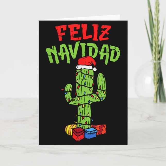 Carte Feliz Navidad Shirt Mexican Christmas Cactus Xmas  (Devant)