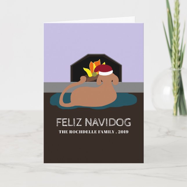 Carte Feliz Navidog, Noël espagnol drôle (Devant)