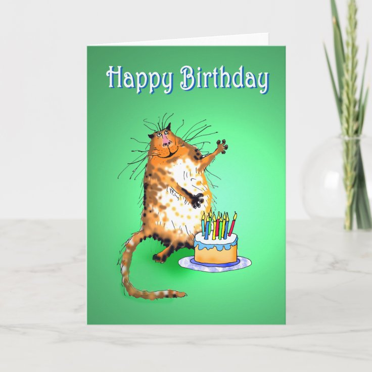 Carte Fellation Et Gateau D Anniversaire Et Bougies Hum Zazzle Fr