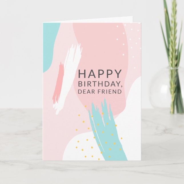 Carte Feminine moderne Motif Abstraite Ami Anniversaire (Devant)