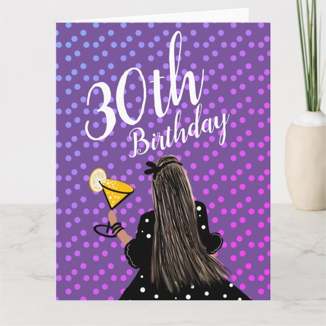 Carte Femme 30 ans Cocktail Mode Beauté  (Devant)