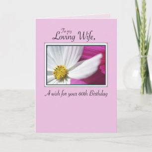 Carte Femme 60e anniversaire rose Fleur blanche religieu