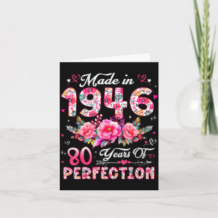 Carte Femme 80 Ans Fabriquée En 1946 Florale 80e Anniver