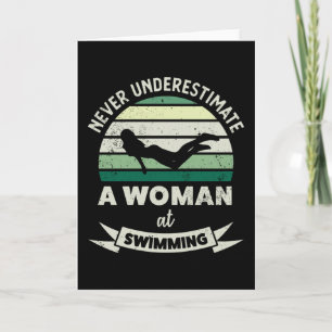 Carte Femme à nager Funny nager Cadeaux maman