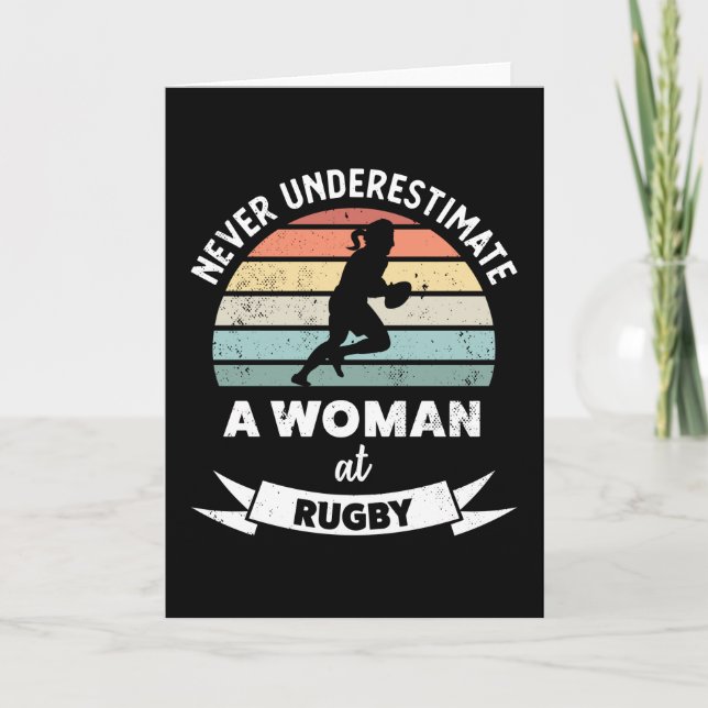 Carte Femme à Rugby Funny Sports Cadeau Maman (Devant)