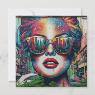 Carte Femme abstraite en lunettes de soleil Ai Art Vierg