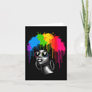 Carte Femme africaine cheveux afro mélanine Juneteenth 