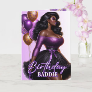 Carte Femme Afro-Américaine Glamouruse Anniversaire Viol