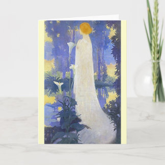 Carte Femme Art Nouveau avec Calla Lilies