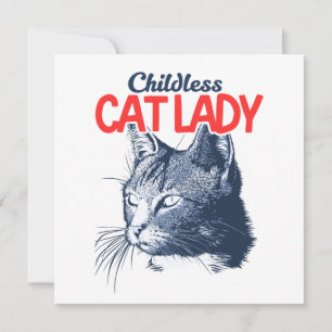 Carte Femme au chat sans enfant