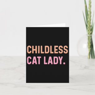 Carte Femme au chat sans enfant - Mignonne drôle