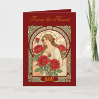 Femme aux Roses Illustration Romantique