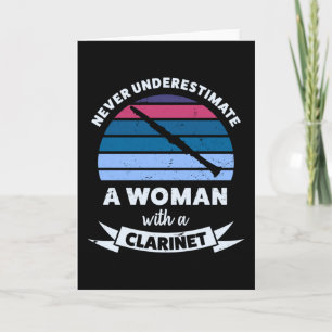 Carte Femme avec Clarinet Funny Maman Cadeau