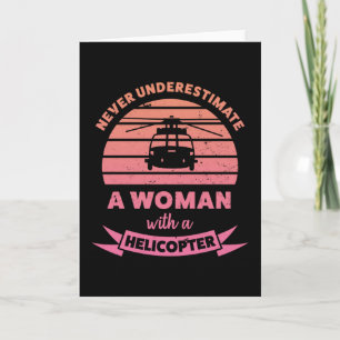 Carte Femme avec des cadeaux drôles d'hélicoptère Maman