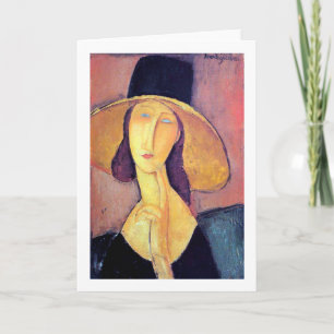Carte Femme avec grand Casquette, Modigliani