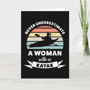 Carte Femme avec Kayak Funny Cadeau Femme maman