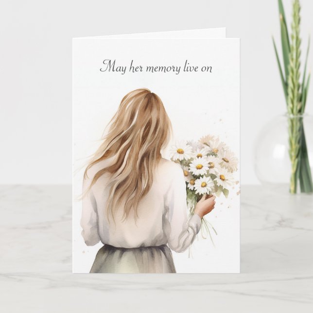 Carte Femme Avec Sympathie Daisy Bouquet (Devant)