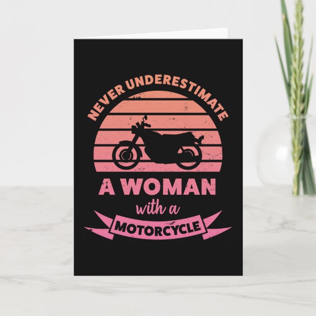Carte Femme avec un cadeau drôle de moto Femme (Devant)