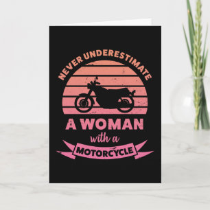 Carte Femme avec un cadeau drôle de moto Femme