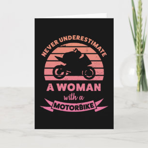 Carte Femme avec un cadeau drôle de moto Femme