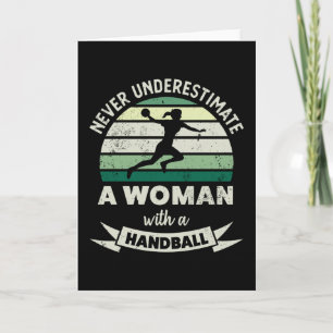 Carte Femme avec un handball amusant des cadeaux de spor