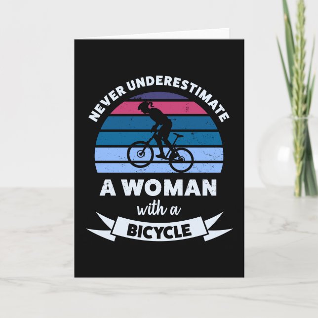 Carte Femme avec un Vélo Cadeau drôle pour maman épouse (Devant)