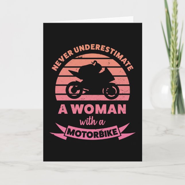 Carte Femme avec une moto Drôle Dons Femme (Devant)