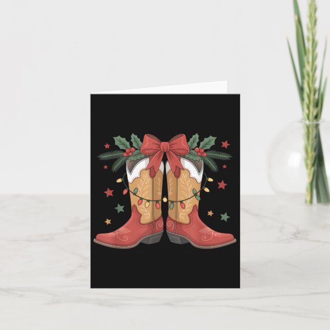 Carte Femme Boot Occidentale Feux de Noël Pays Femmes (Devant)