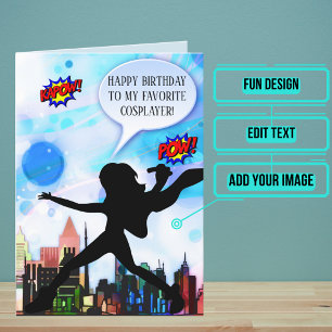 Carte Femme Cosplayer Anniversaire Sentimental