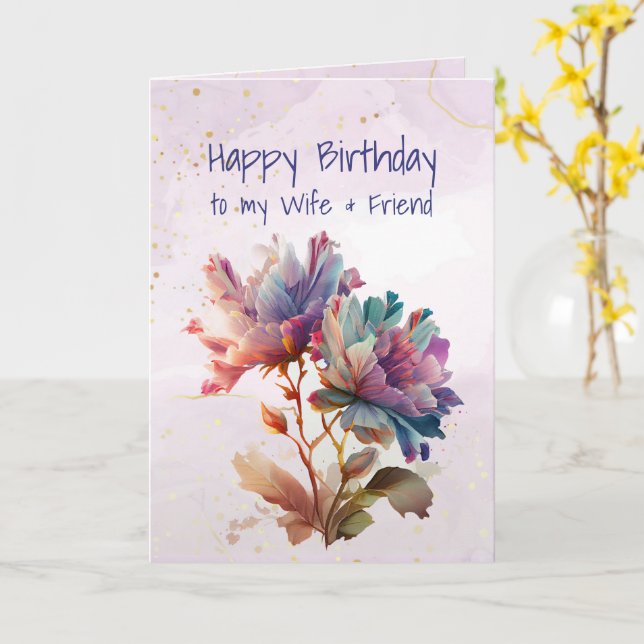 Carte Femme d'anniversaire et ami Graphic Art Rose Flowe (Fleur jaune)