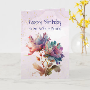 Carte Femme d'anniversaire et ami Graphic Art Rose Flowe