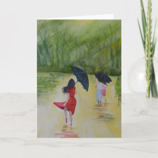 Carte Femme dans la robe I de point de polka