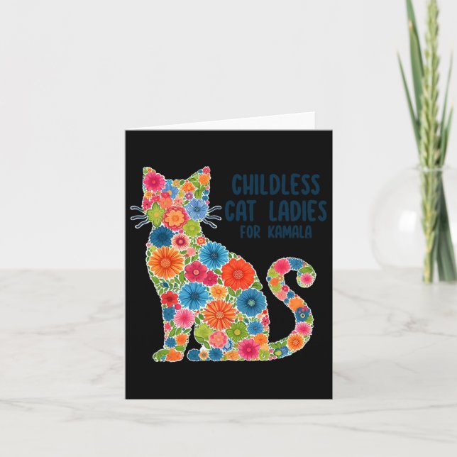Carte Femme De Chat Sans Enfant Pour Kamala (Devant)