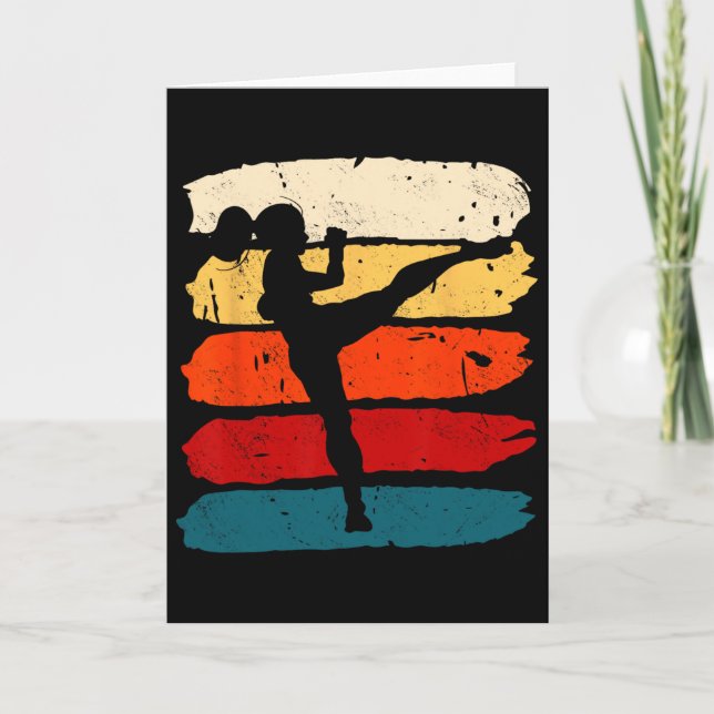 Carte Femme de kickboxing Kickboxeuse Karaté Boxe Combat (Devant)