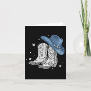 Carte Femme Denim & Diamants T-shirt noir Western Cowg