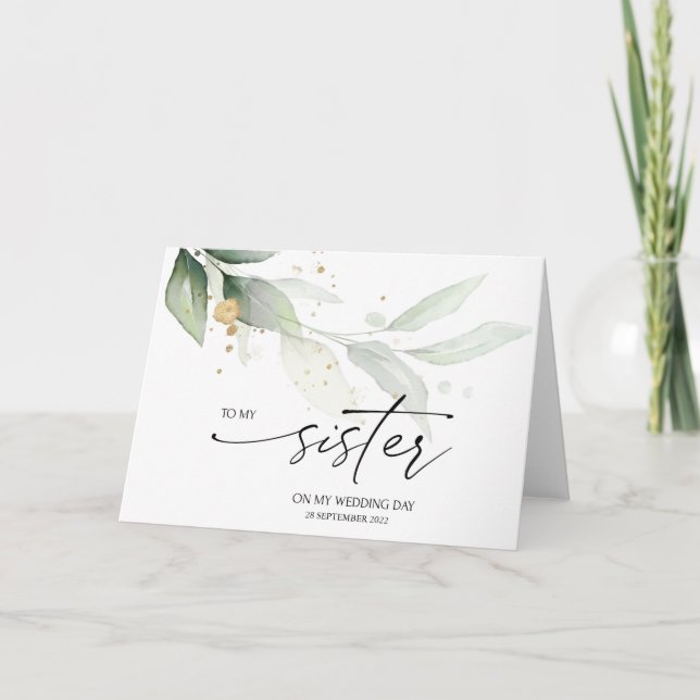 Carte Femme d'honneur à soeur cadeau de jour de mariage  (Devant)