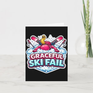 Carte Femme échec de ski gracieux drôle skieuse débutant
