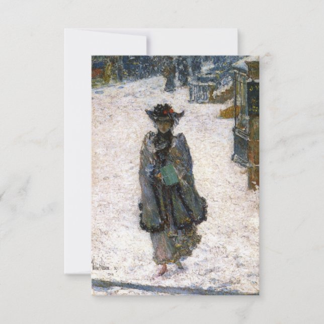 Carte Femme élégante le matin de Noël (Childe Hassam) (Devant)
