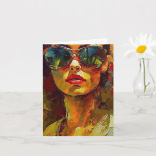 Carte Femme en lunettes de soleil, toutes les occasions