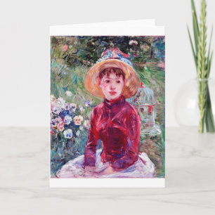 Carte Femme en rouge, Berthe Morisot