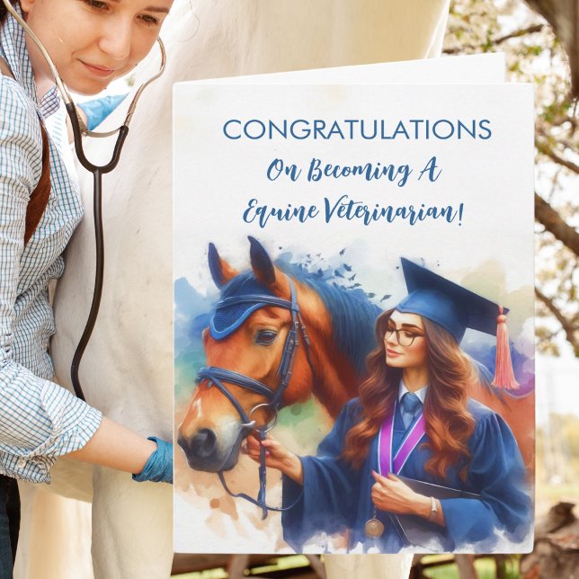 Carte Femme Equine Vétérinaire Diplôme (Créateur téléchargé)