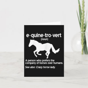 Carte Femme Equinetrovert Définition Cheval Equin Lady