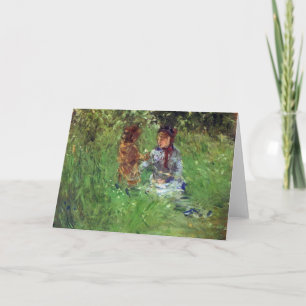 Carte Femme et enfant dans le jardin dans Bougival par