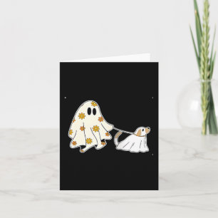 Carte Femme fantôme chien amateurs de chiens Halloween c