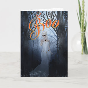 Carte Femme Fantôme Halloween Bouh