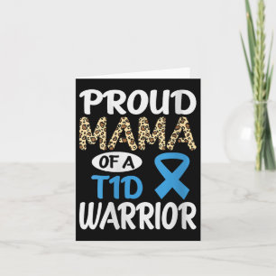 Carte Femme Fier Mama D'Un T1D Guerrier à col V