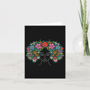 Carte Femme Flower Hair Afro Girl Histoire Noire Junetee