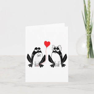 Carte Femme Grenouilles Dans Love Mariée Salle Avec Ball