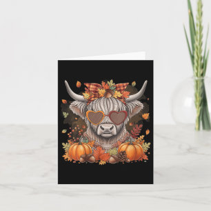 Carte Femme Highland Vache Automne Thankgiving Halloween