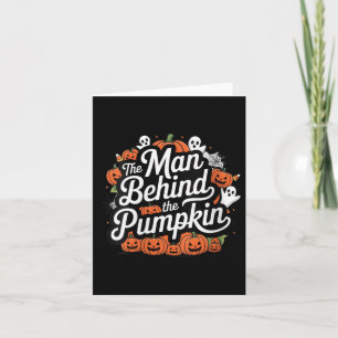 Carte Femme Homme Derrière Le Citrouille Drôle Halloween